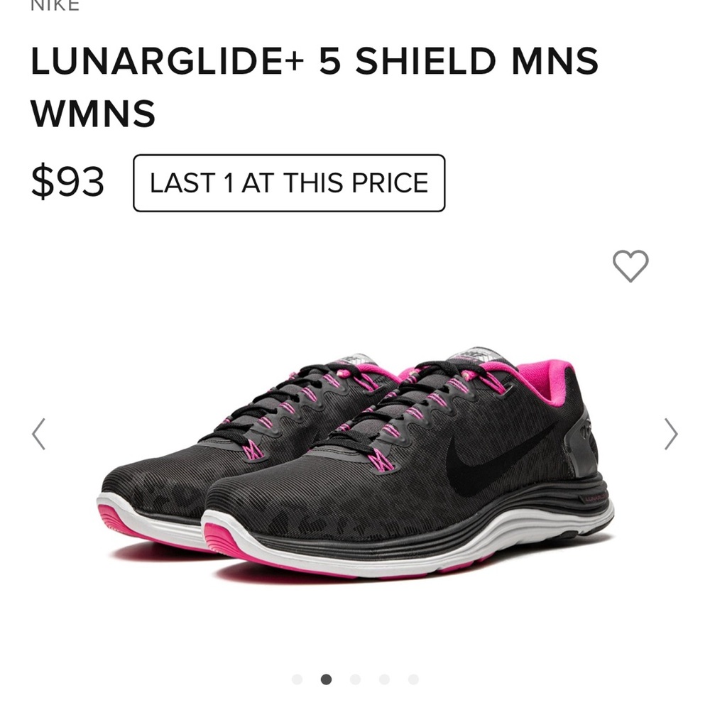 Nike h20 repel lunarglide 5 shoes cheetah print hot pink black gray 6 women